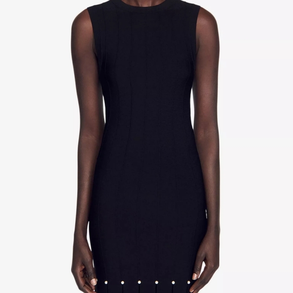 SANDROFringe studded stretch-knit maxi dress - Picture 6 of 9